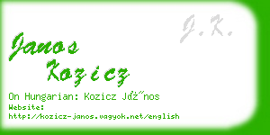 janos kozicz business card